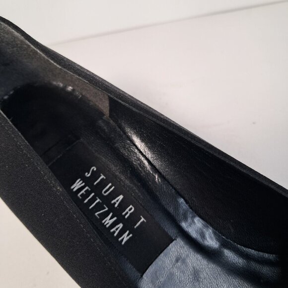 Stuart Weitzman Black Slip-On Block Heel Pumps Size 8B - Picture 9 of 13